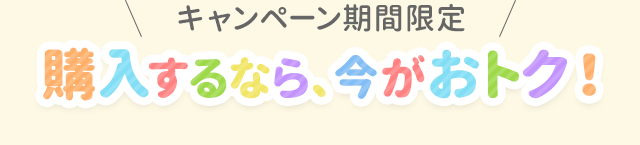 キャンペーン期間限定 購入するなら、今がおトク！